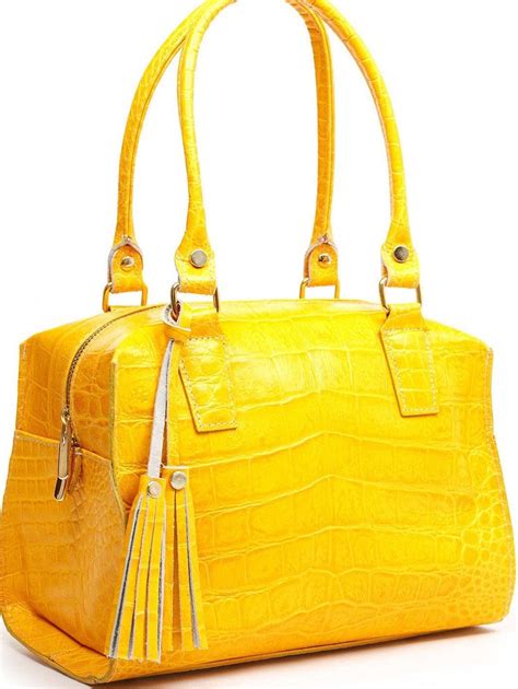 large yellow handbags.